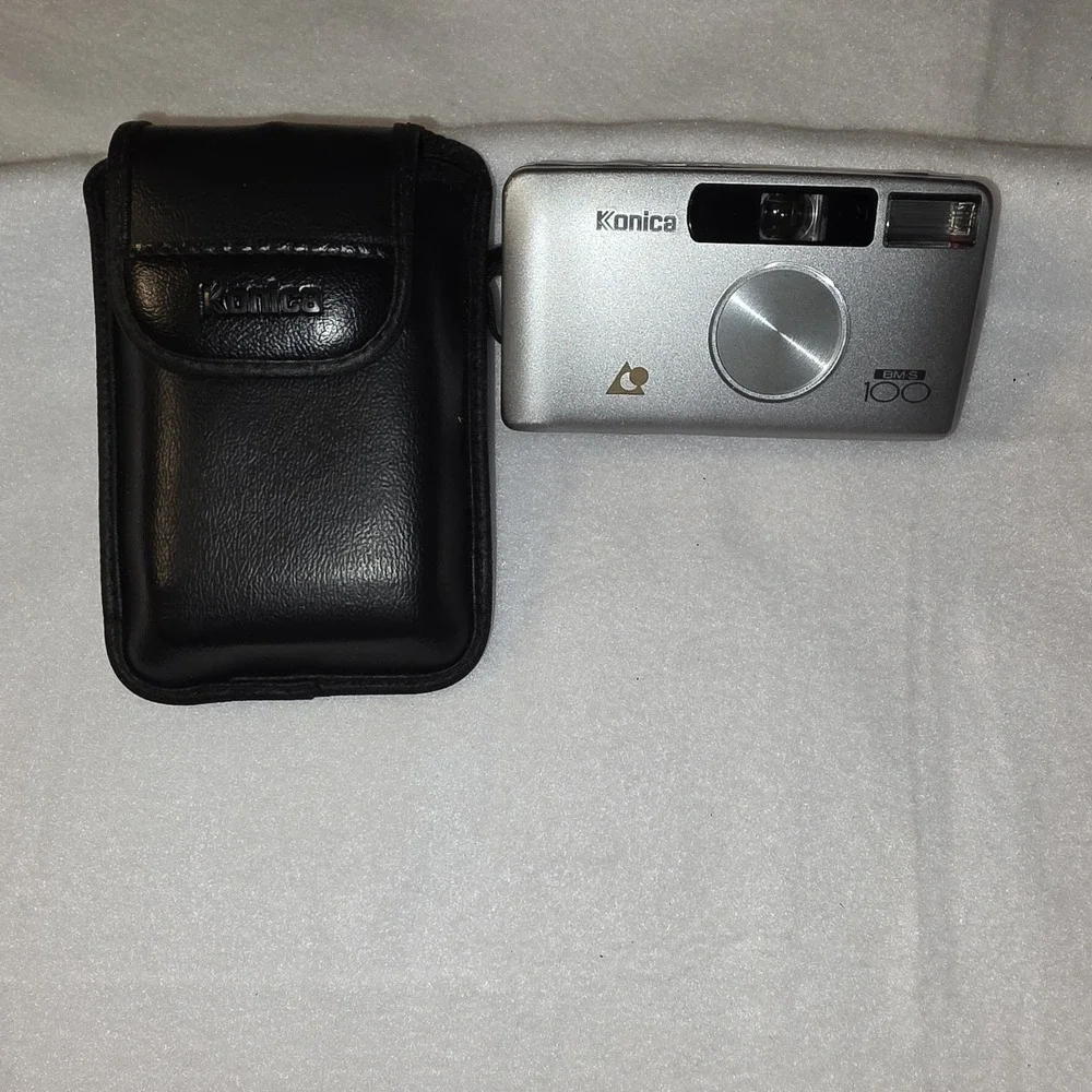 Konica BM-S 100 Super Big Mini APS Film Camera - Silver - 28mm f/3.5 Lens + Case
